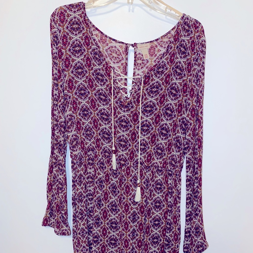 Long Sleeve Patterned Romper